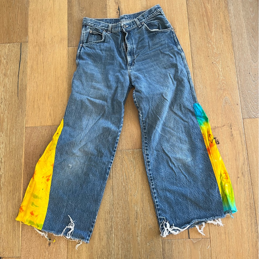 Hand crafted hippie bell bottoms